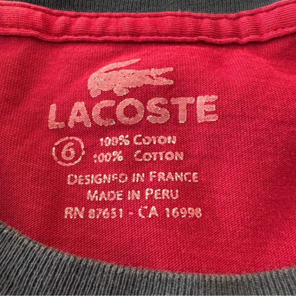 Lacoste Vibrant Red Cotton Tee - Picture 3 of 3
